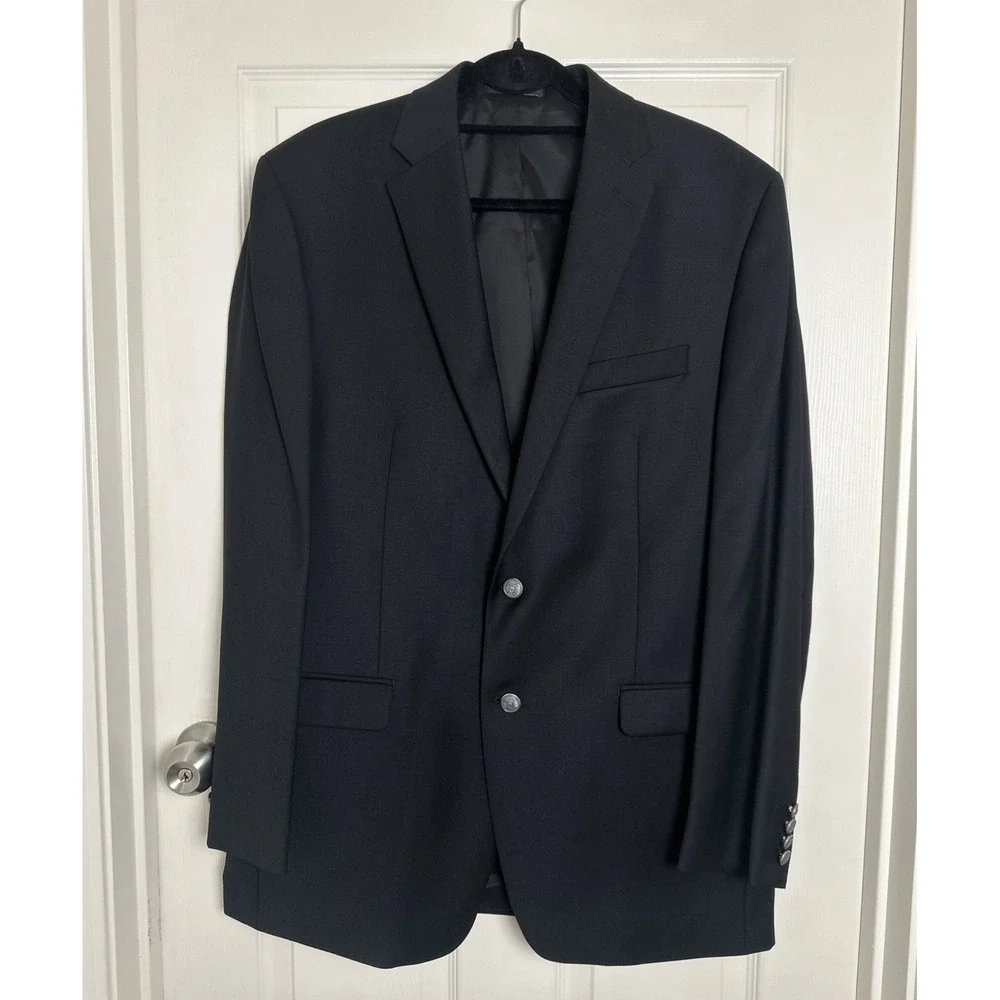 Lauren Ralph Lauren Men's Black Blazer 42L 100% Wool Classic‎ Waterbury Buttons